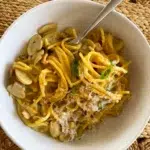 One Pot Creamy Bacon and Mushroom Pasta