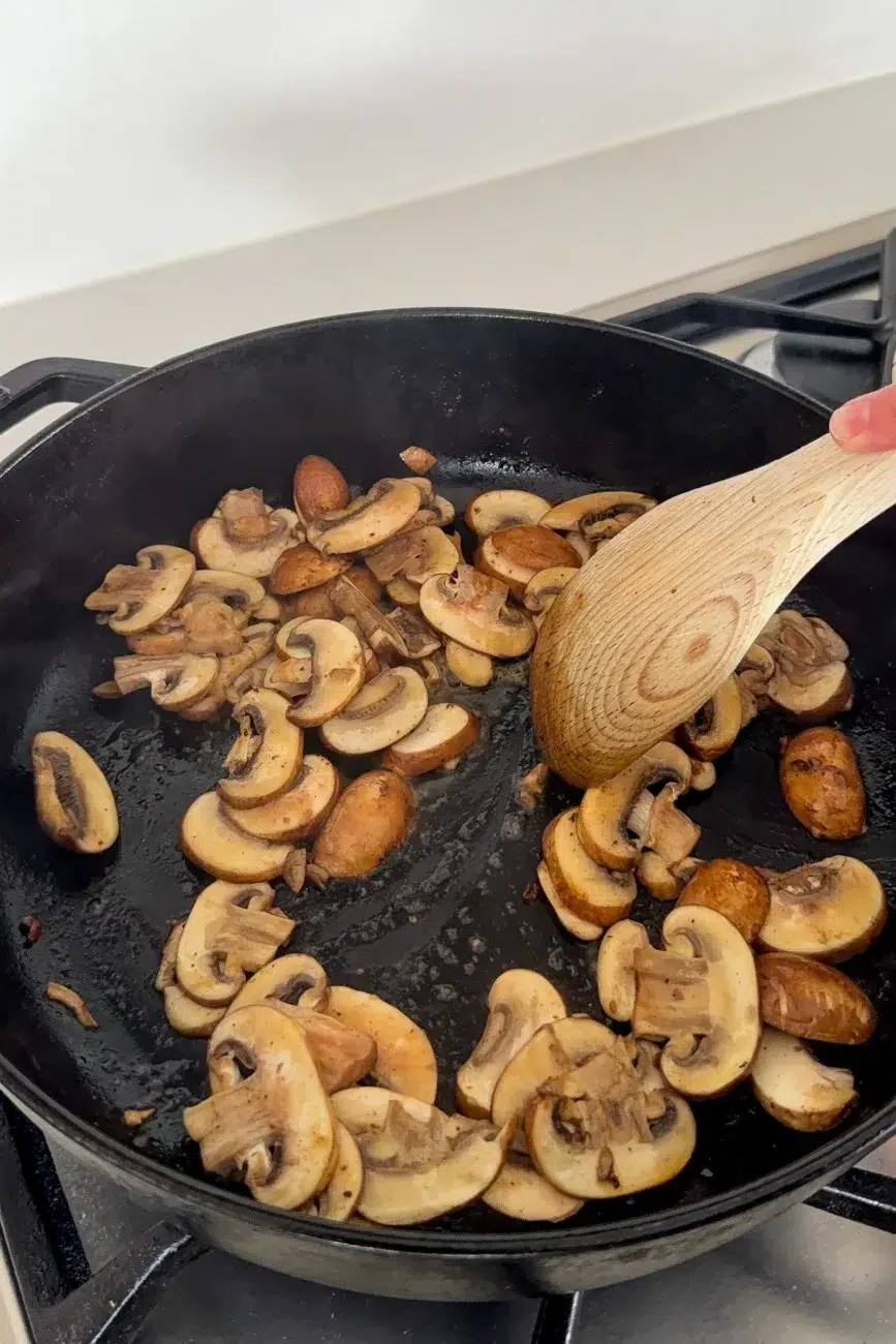 Cooking Mushrooms in Pan
