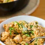 Cheesy Chicken and Broccolini Rice in bowl