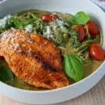 Creamy Pesto Chicken with Zoodles