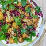 Roasted Cauliflower Salad in a plate