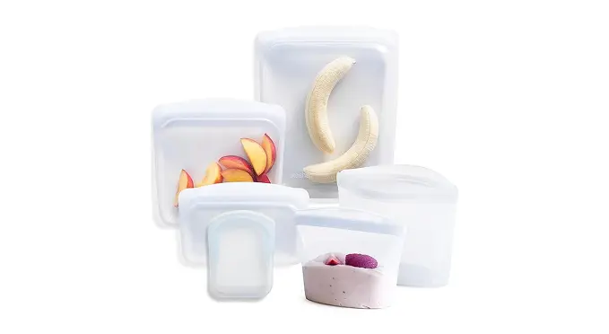 Stasher Premium Silicone Reusable Food Storage Bags, 6-Pack