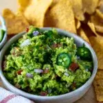 Guacamole Recipe with freshly sliced jalapenos