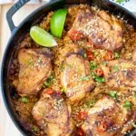 One-pan Peanut Chicken and Rice Recipe with Lime