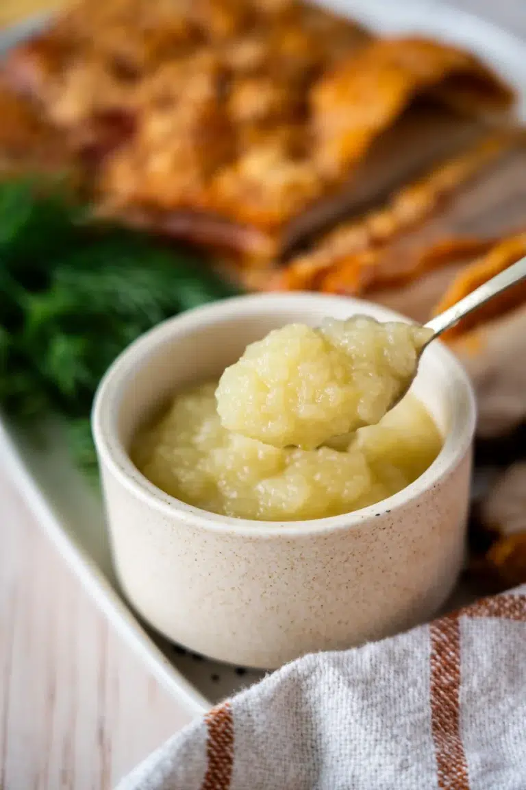 Apple Sauce on spoon