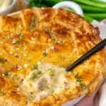 Creamy Chicken and Leek Pot Pie Side View