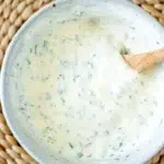 Creamy Garlic and Herb Dipping Sauce Close Up