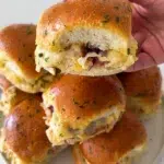 Close Up Leftover Turkey Sliders with Cranberry Mayo