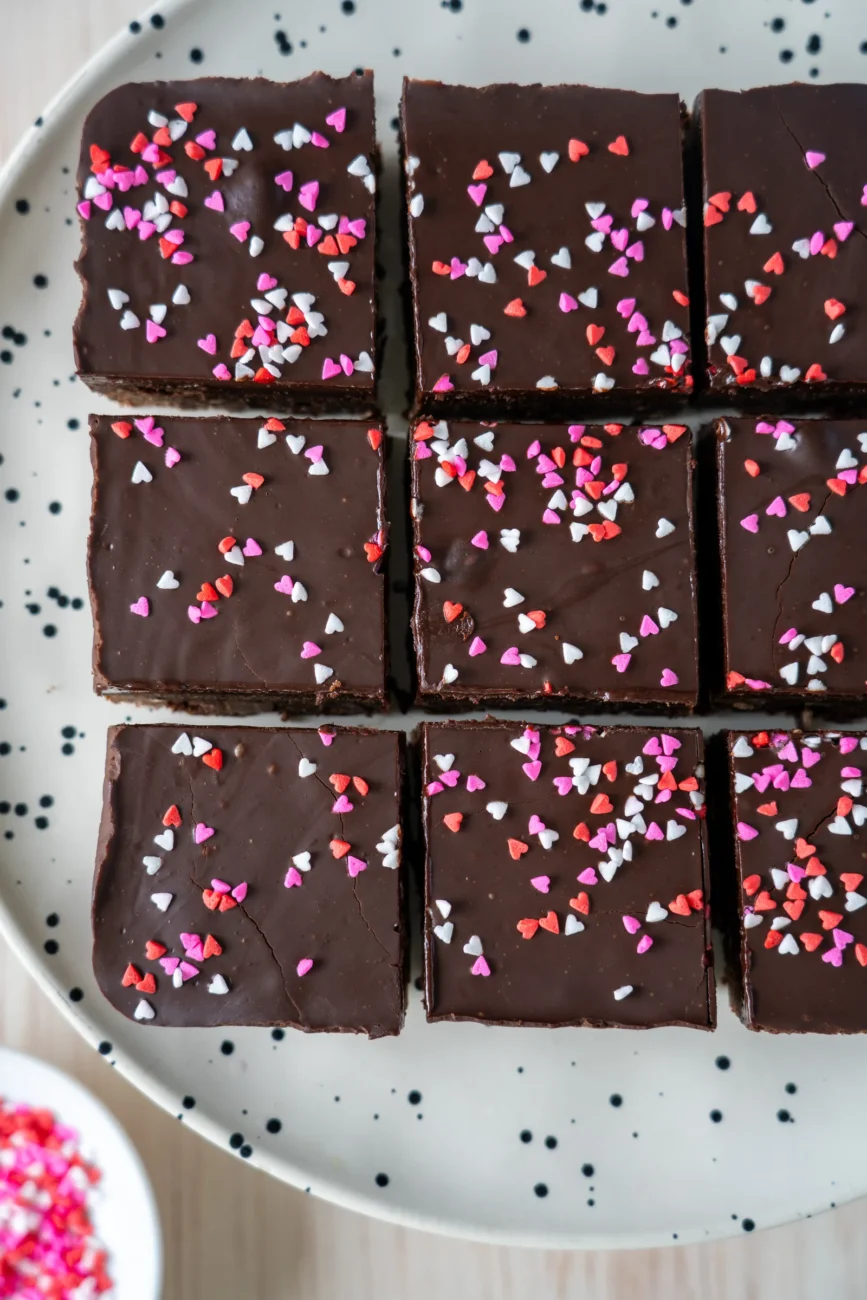 Valentines Day Brownies on platter