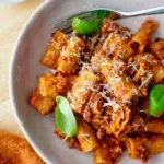 One-pot Creamy Bolognese recipe closeup