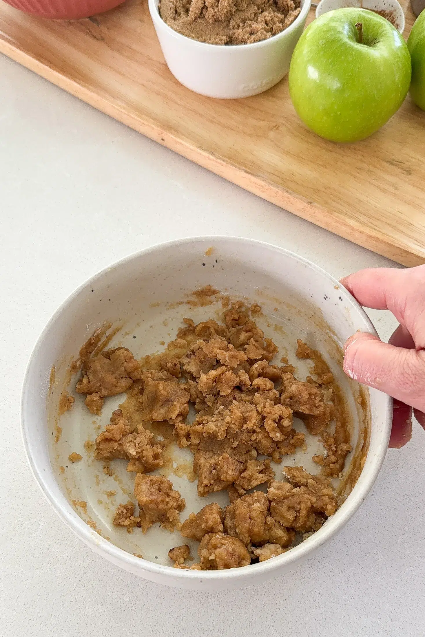 What the crumble looks like once its combined