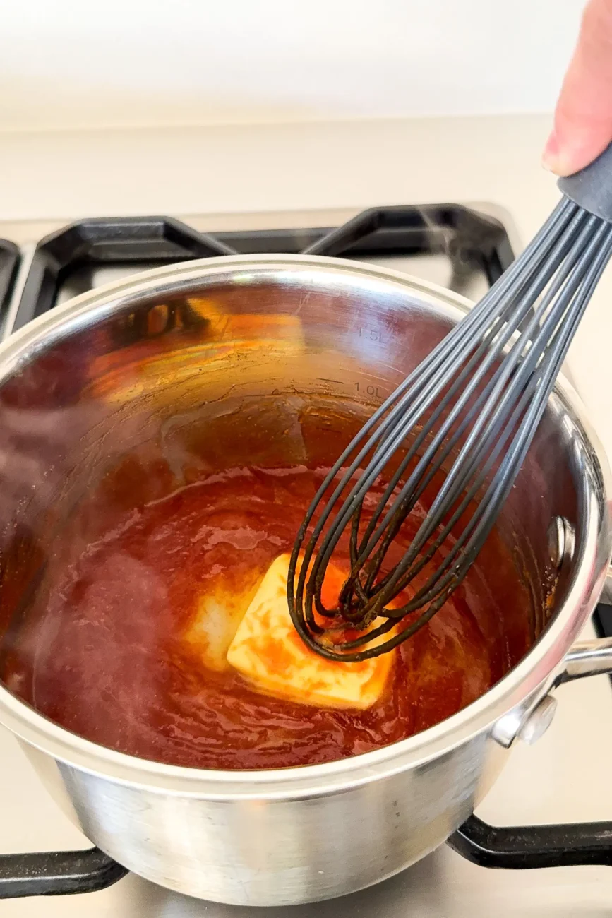 Butter added to homemade BBQ sauce