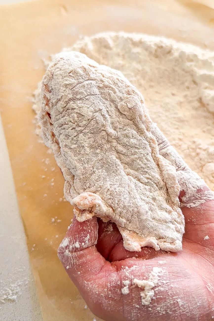 Chicken tender ready for frying