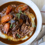 Pot roast beef recipe with mashed potatoes