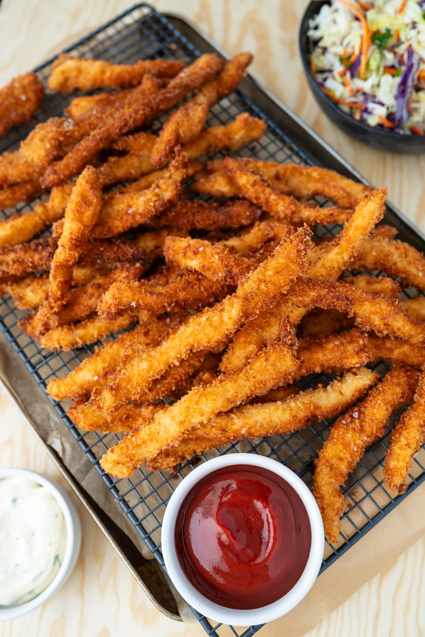 crispy chicken finger recipe with ketchup and ranch