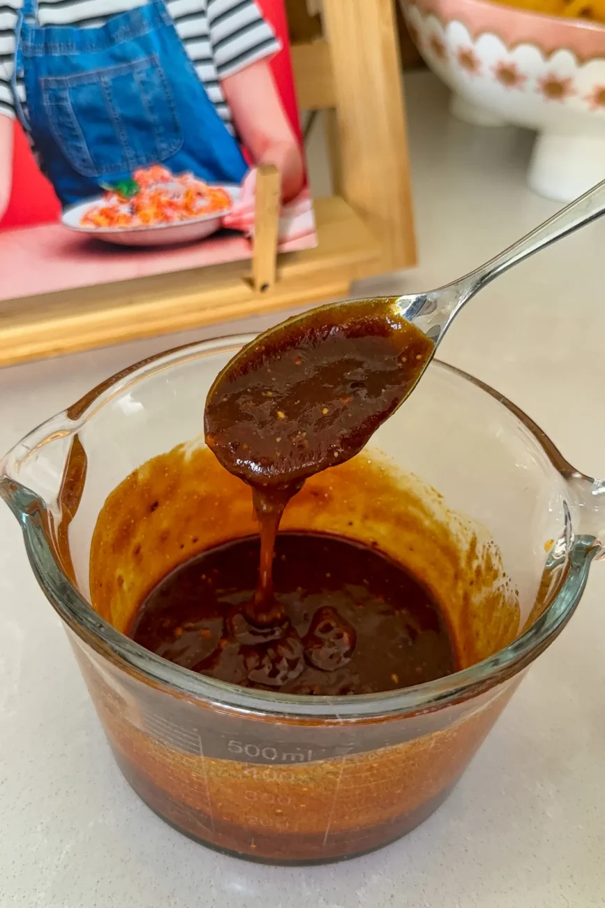 dan dan sauce mixed for noodle recipe