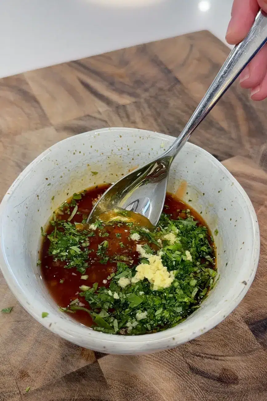 Sweet chilli lime sauce ingredients ready for mixing