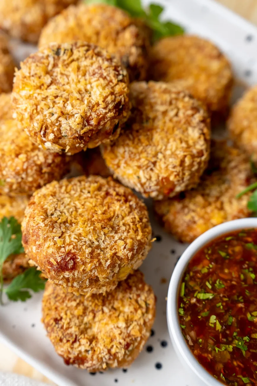 Tuna fish cakes with panko breadcrumb coating
